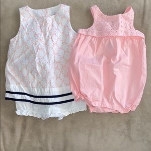Janie and jack baby girl rompers